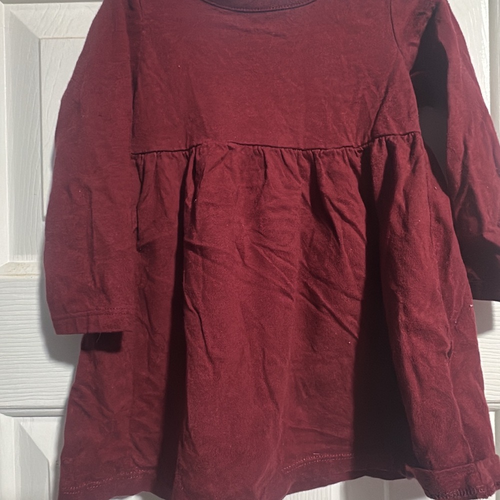 Burgundy Long Sleeve Dress